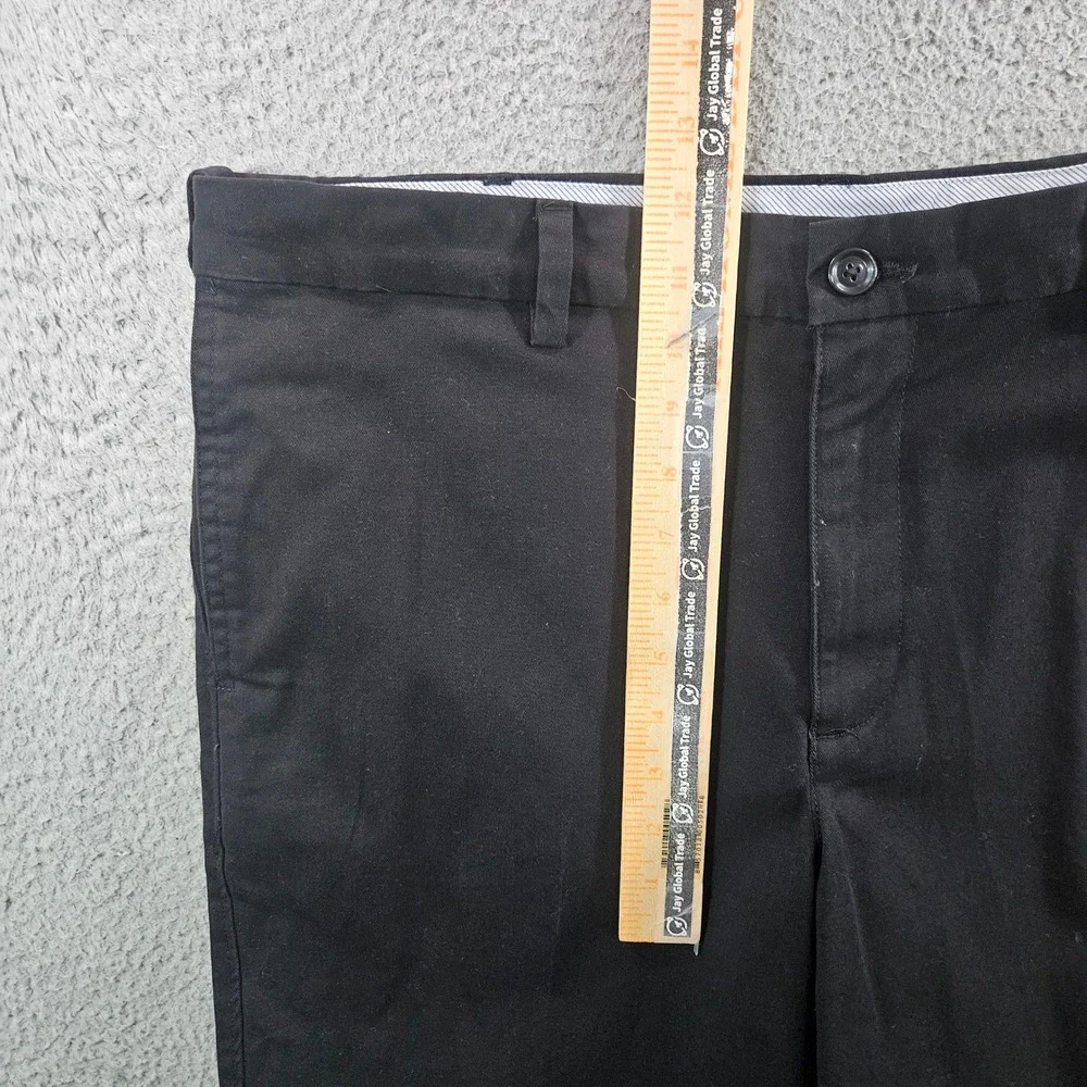 Savane Ultimate Performance Chino Mens 34x32 Black Flat Front Stretch Pants‎ NEW